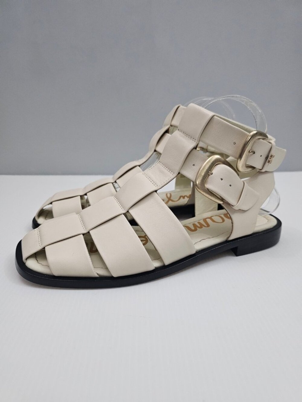 Sam Edelman Dawn Fisherman Gladiator Sandal Womens 8 Ivory Leather Summer Flats